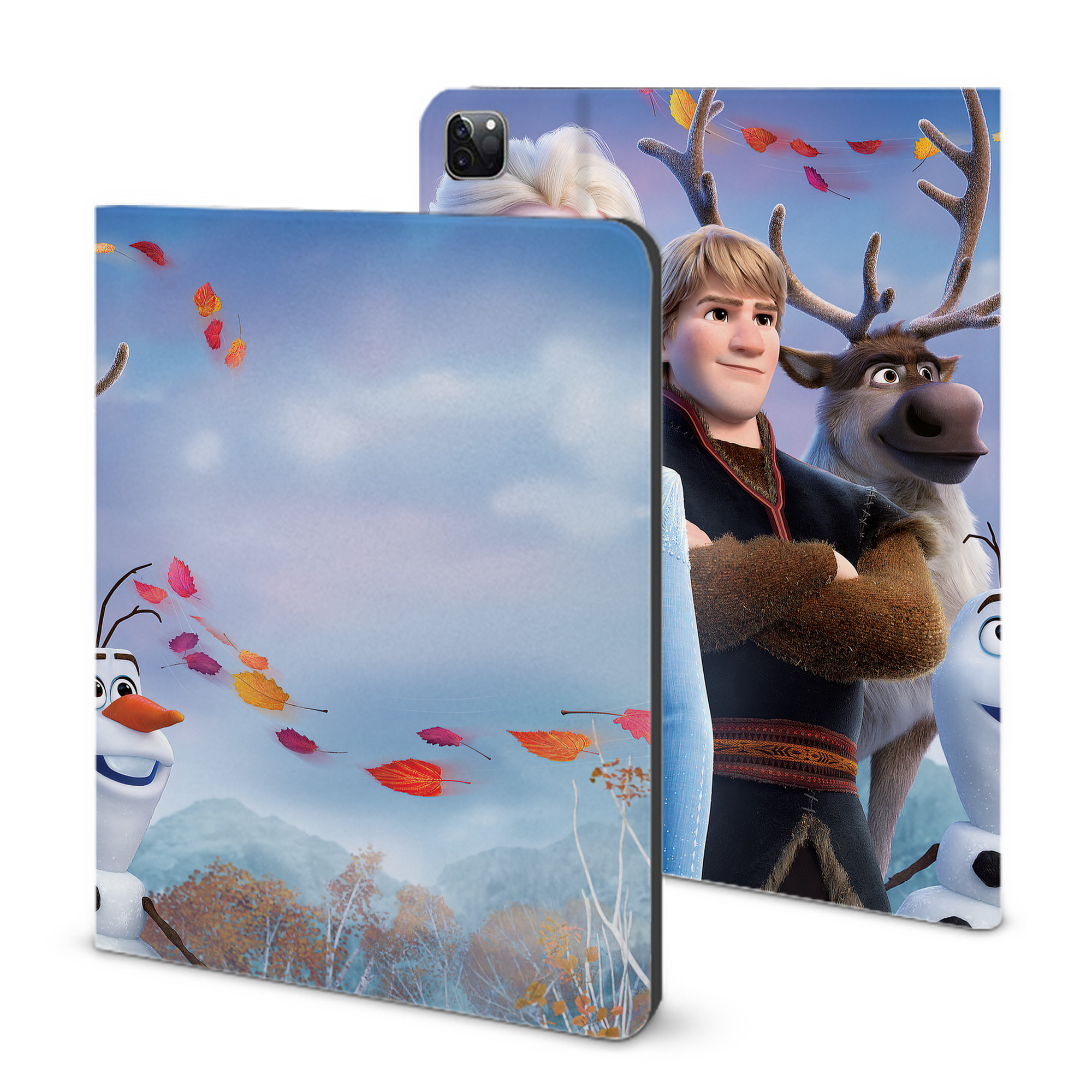 （画像用） アナと雪の女王 アンナ エルサ Frozen Anna Elsa IPad ケース ブック型 PUレザー TPU 耐衝撃 軽量 薄型 ペン収納なし 全面保護 IPad 各モデル対応
